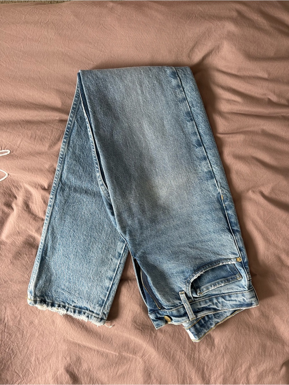 Frame Denim Light Blue Straight Leg Jeans